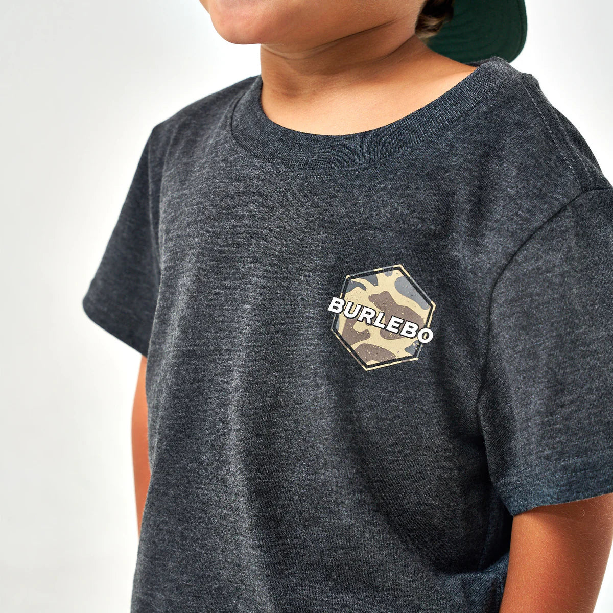 Burlebo Youth Short Sleeve Tee - Rad Dude Deer Camo - Heather Black