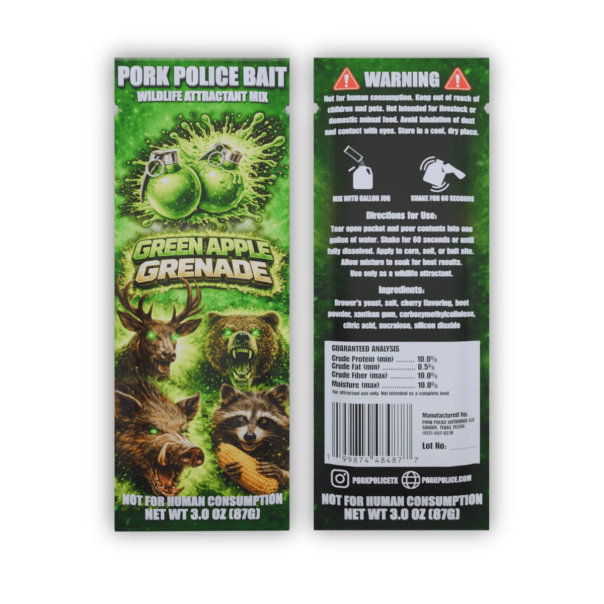Pork Police Green Apple Grenade Wildlife Attractant Mix - Single Packet