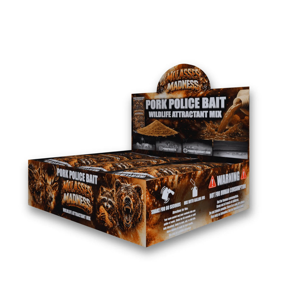 Pork Police Bait Molasses Madness Wildlife Attractant Mix (15) Pack Bulk Box