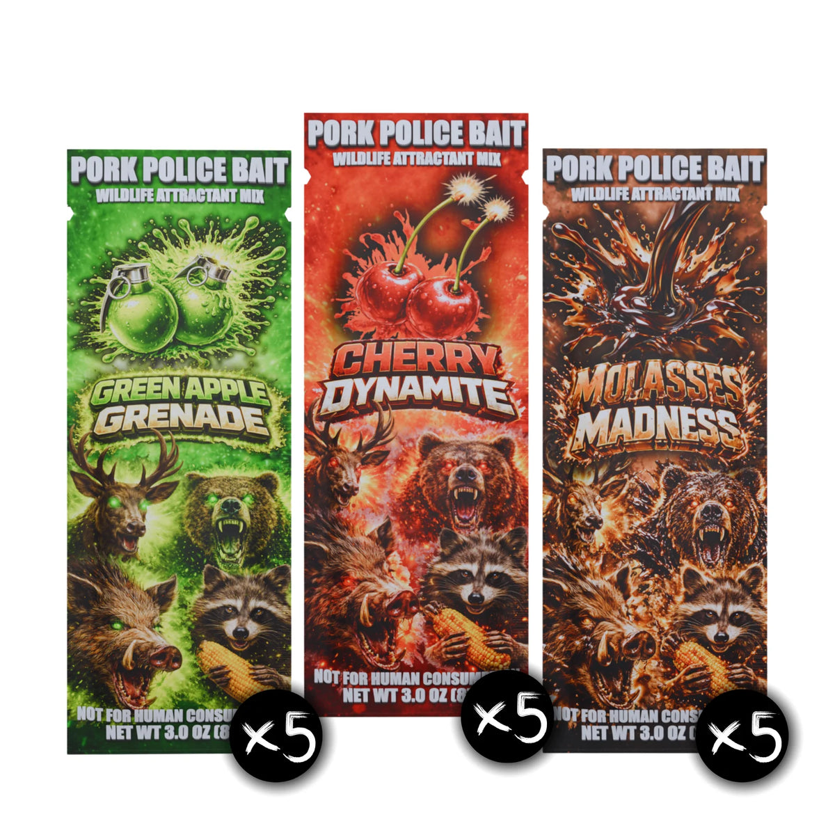 Pork Police Bait Variety Pack Wildlife Attractant Mix (15) Pack Bulk Box