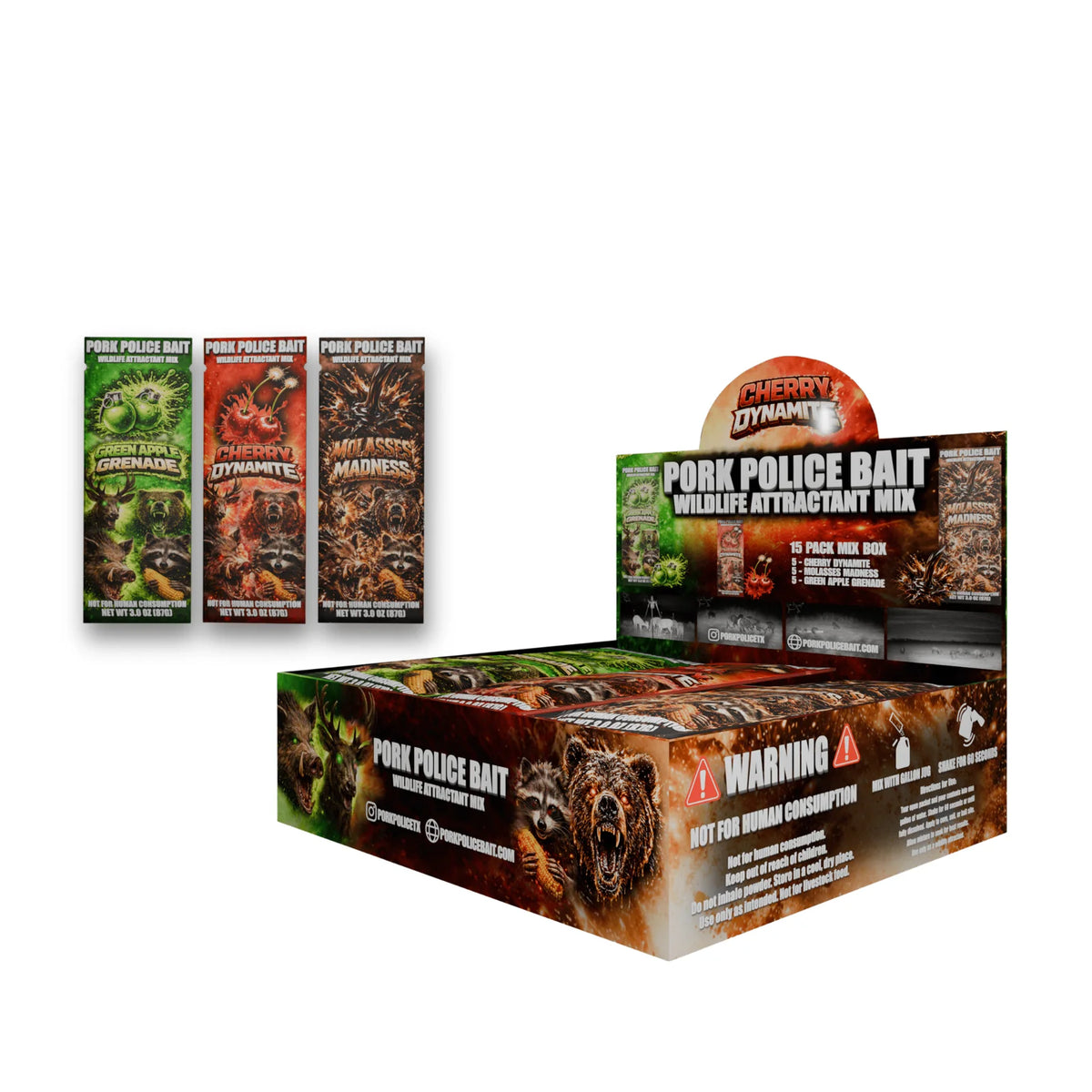 Pork Police Bait Variety Pack Wildlife Attractant Mix (15) Pack Bulk Box