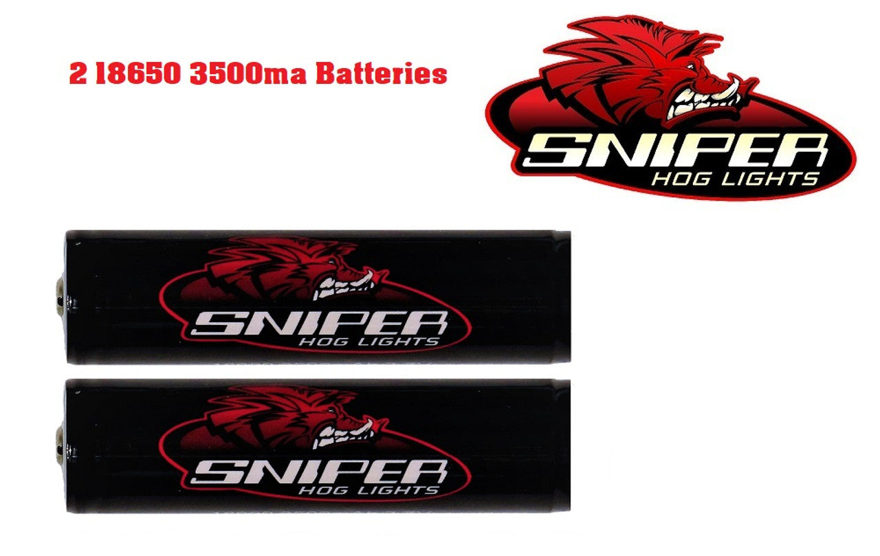 Sniper Hog Lights 2 - 18650 3500mA batteries
