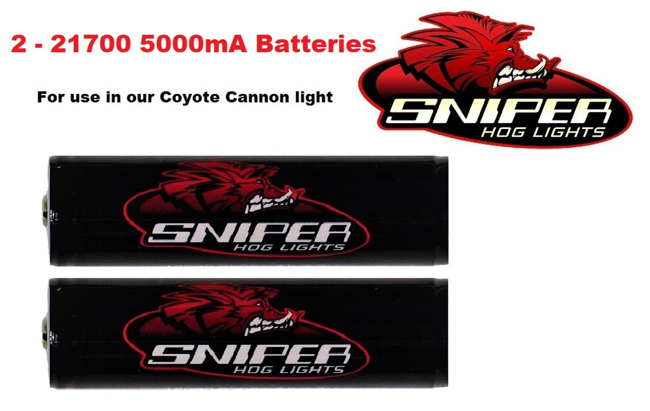 Sniper Hog lights 2 21700 5000mA batteries
