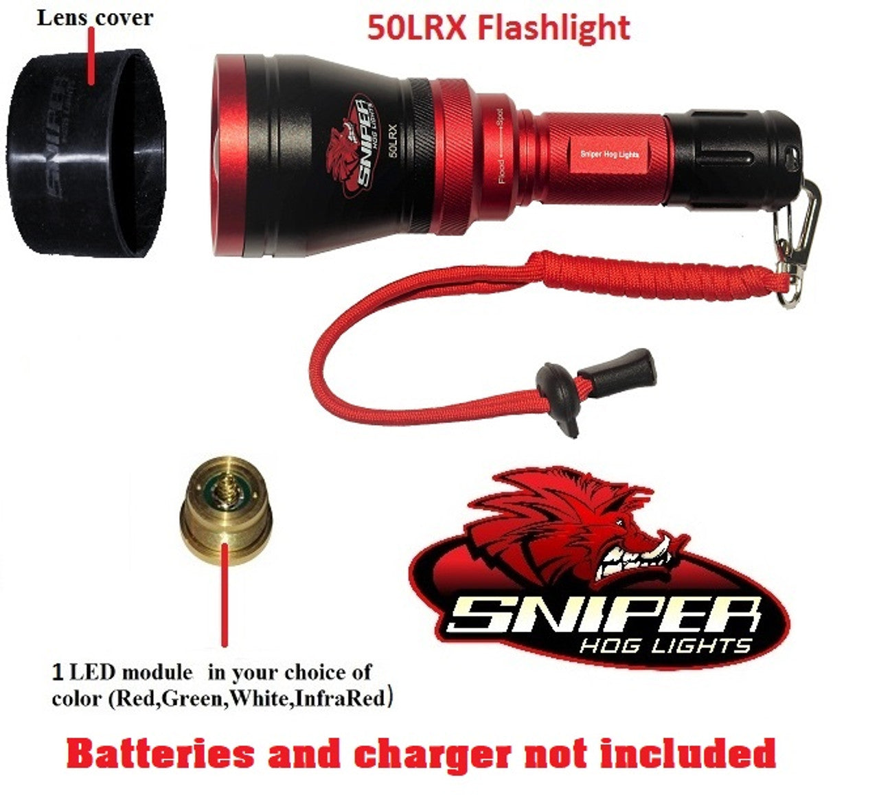 Sniper Hog Lights 50LRX Flashlight 1 - 4 colors